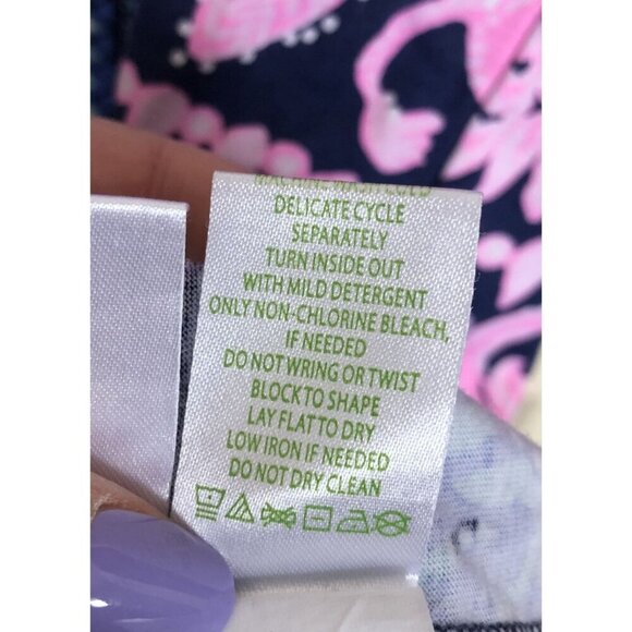 Lilly Pulitzer Animal Print Dress Womens Size S Pink Blue 100% Cotton Elephant - Picture 5 of 8